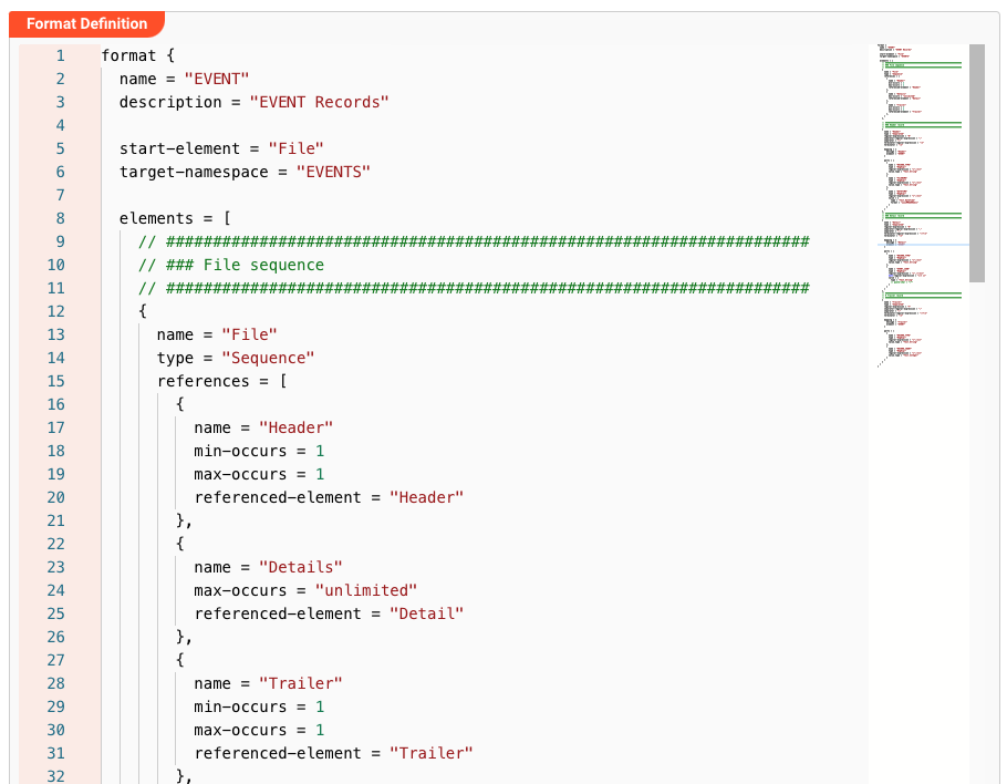 Data output format