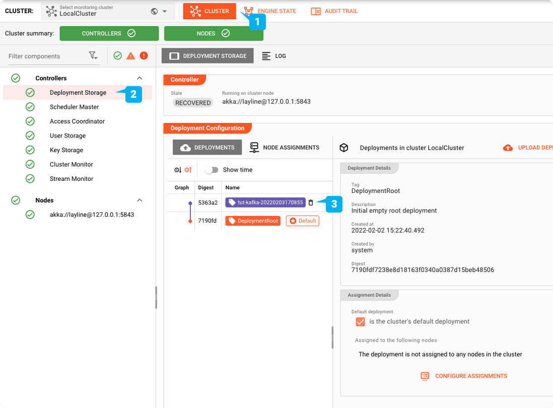 Activation d'une configuration de déploiement