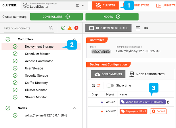 Activando una configuración de Despliegue