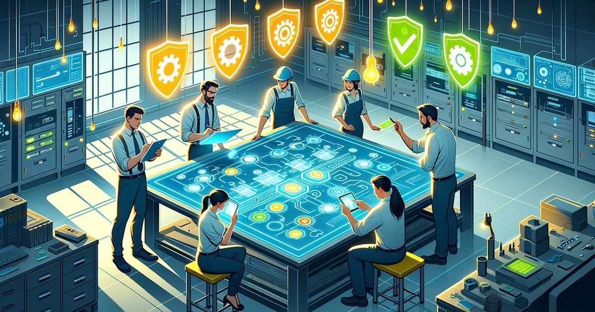 Ingénieurs collaborant avec les cinq schémas de résilience
