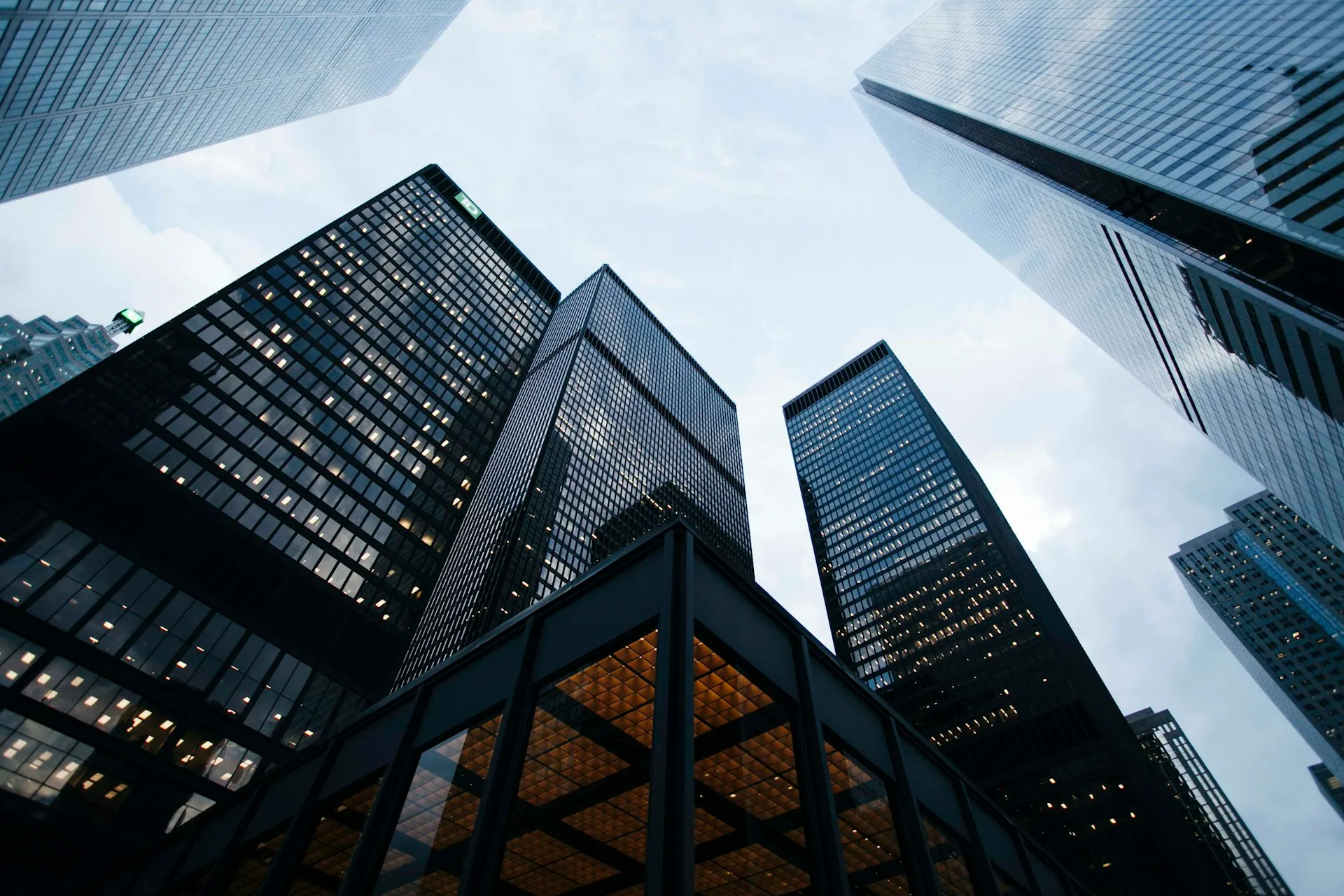Modern financial district